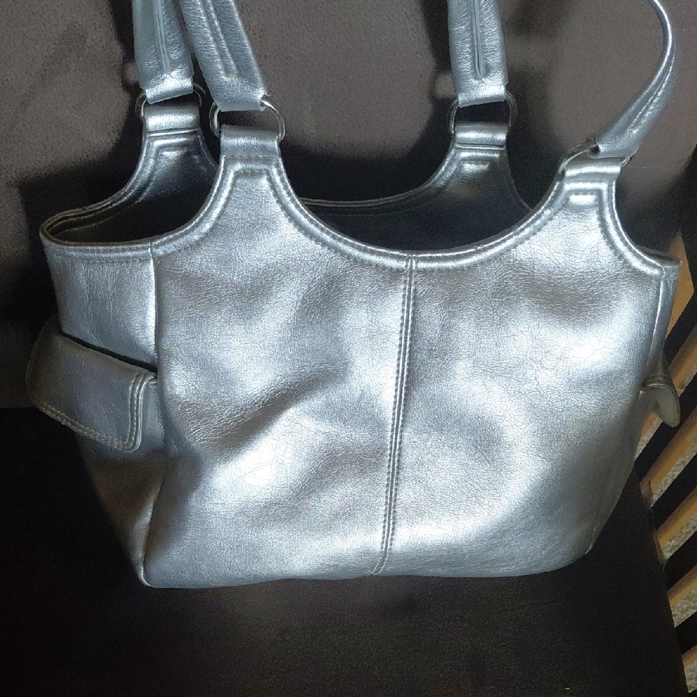 St. John's Bay Metallic Silver Shoulder Bag